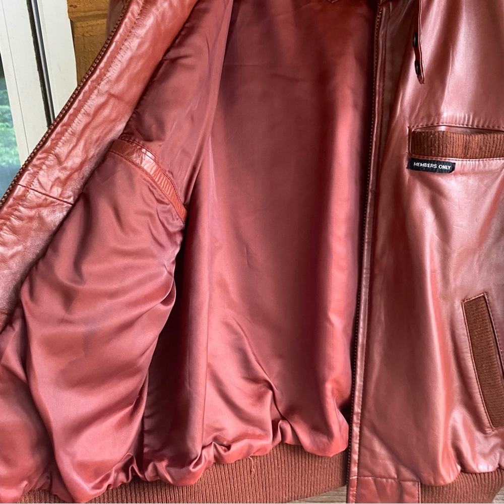 Members Only Brown Leather Jacket - Picture 7 of 15